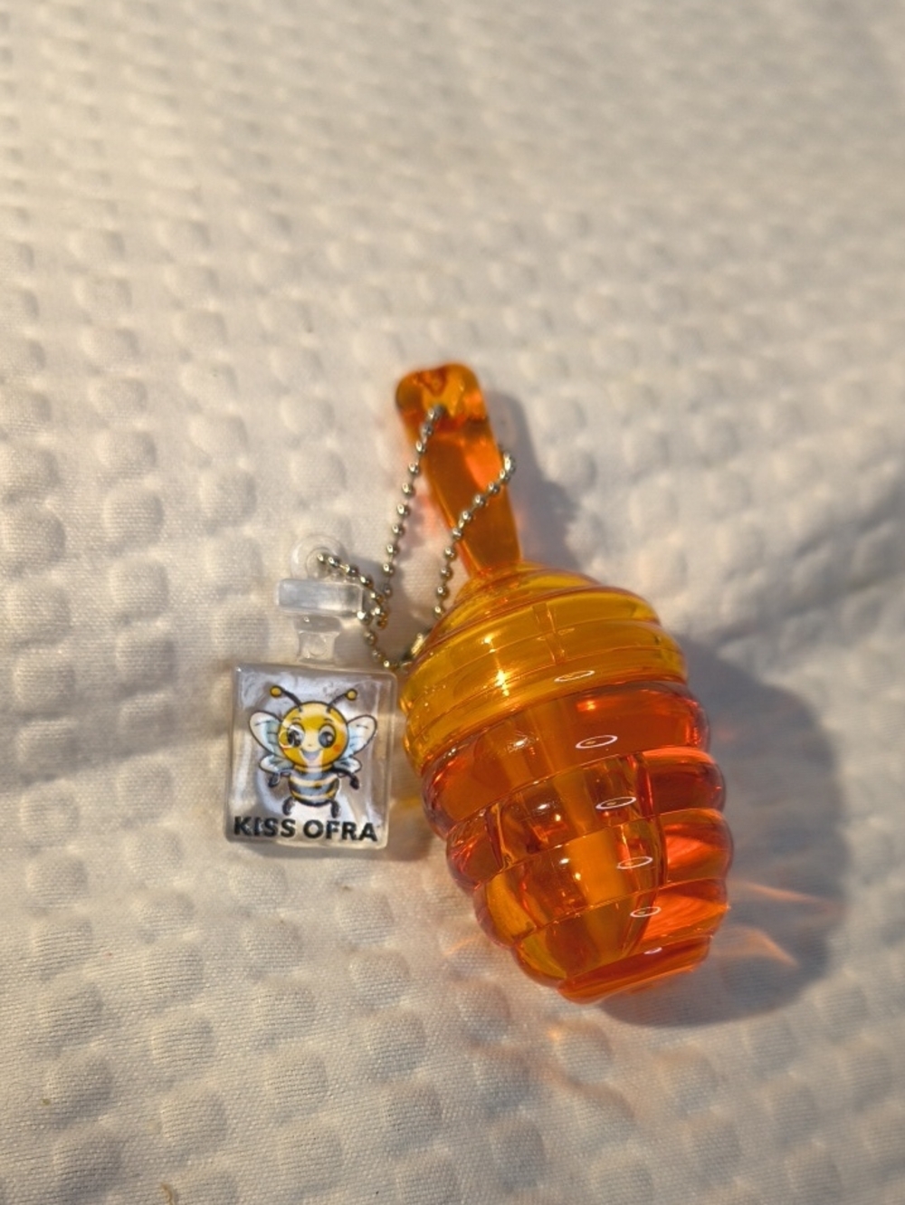 Kiss Ofra Kids Orange Honey Pot Keychain Charm With Lip Oil